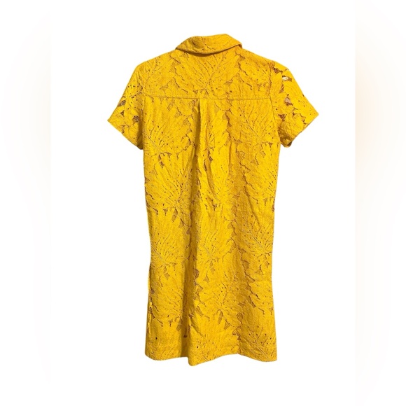 Ted Baker London Yellow Lace Shirtdress Collared Mini Size 0 - Picture 4 of 8